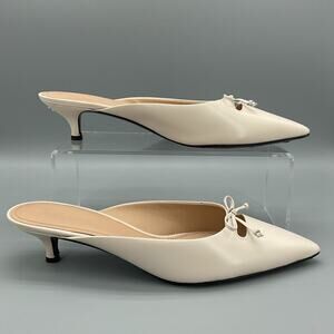 Coach Women’s Runway Leather Mules Chalk Size 10B